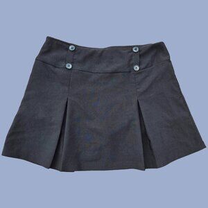 Y2K Black Pleated Mini Skirt Skort Size 11 Tennis Skirt Goth Grunge Academia